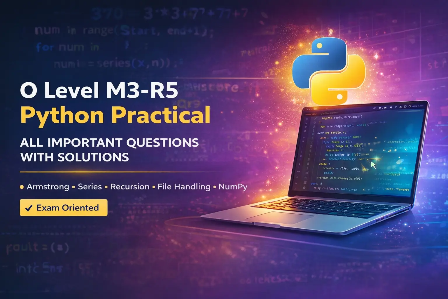 O Level M3-R5 Python Programming Practical Questions and Solutions