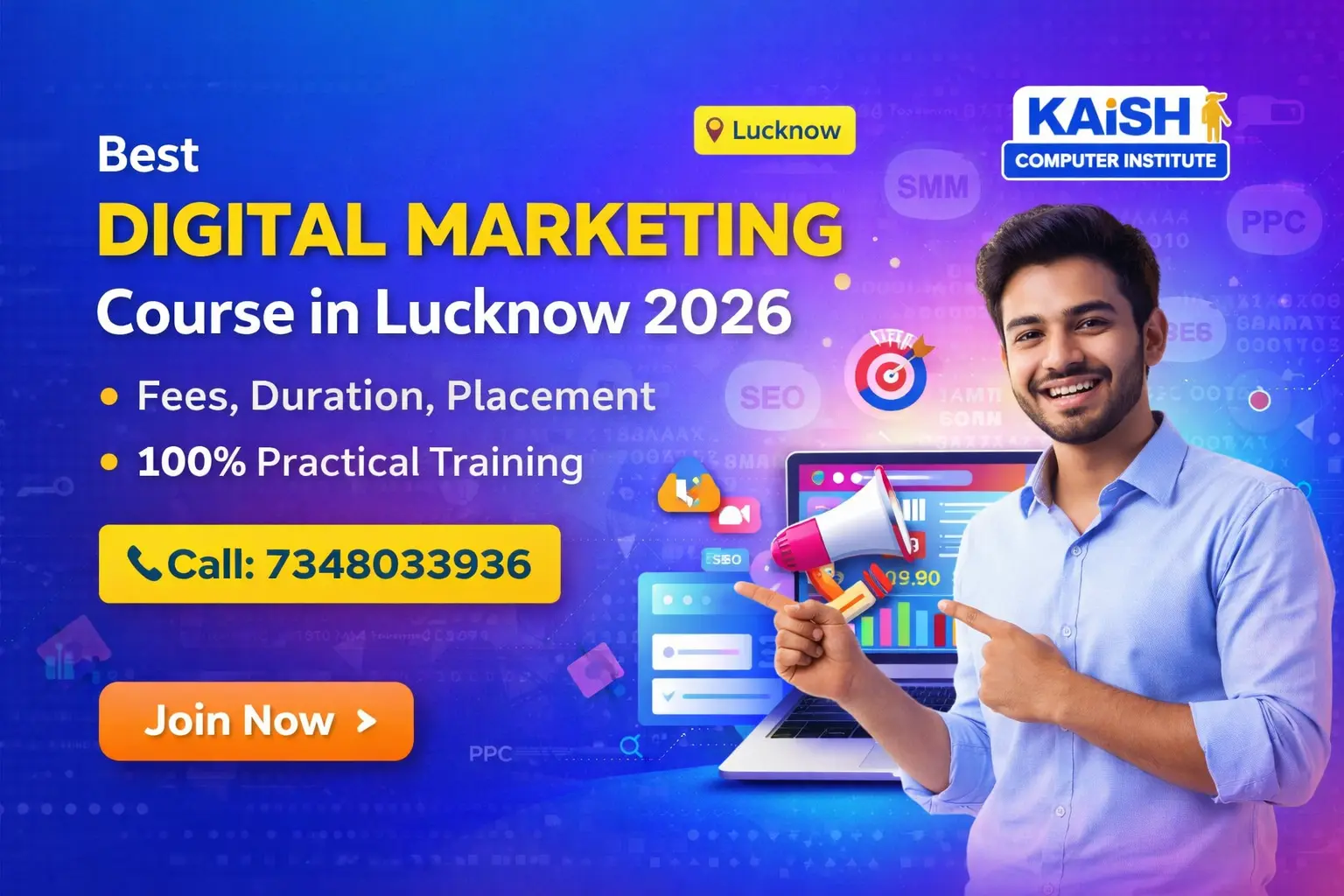best digital marketing course in lucknow 2026 kaish institute training