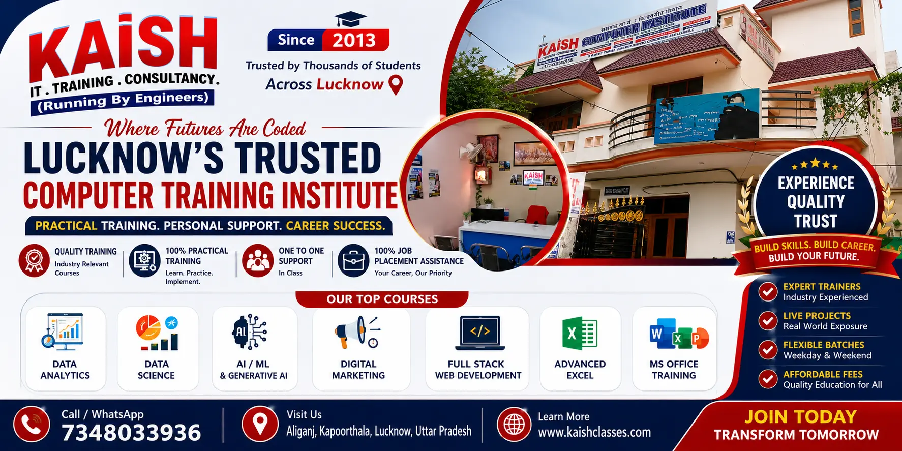 KAiSH Computer Institute Lucknow – Data Analytics AI Digital Marketing and Full Stack Web Development Training