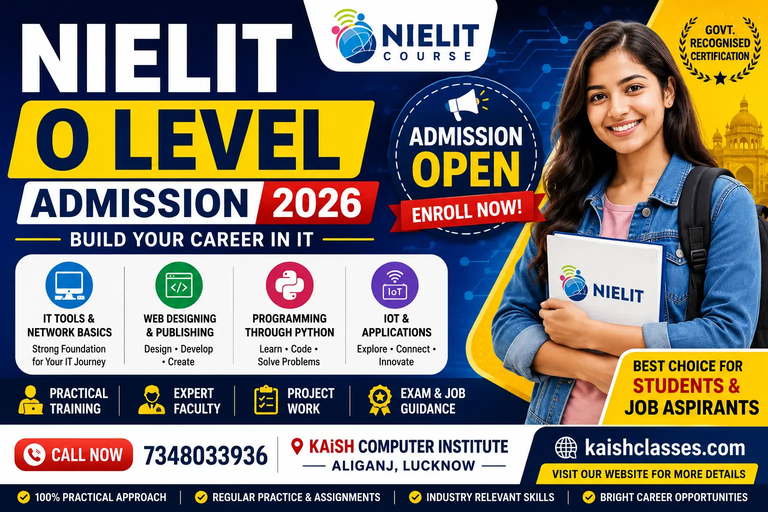 NIELIT O Level Admission 2026 in Lucknow – KAiSH Computer Institute
