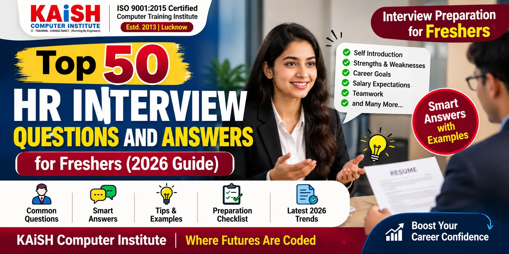 Top 50 HR Interview Questions and Answers for Freshers 2026